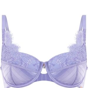 Hunkemoller Charlie Lace Mesh Underwire Bra Lavender
